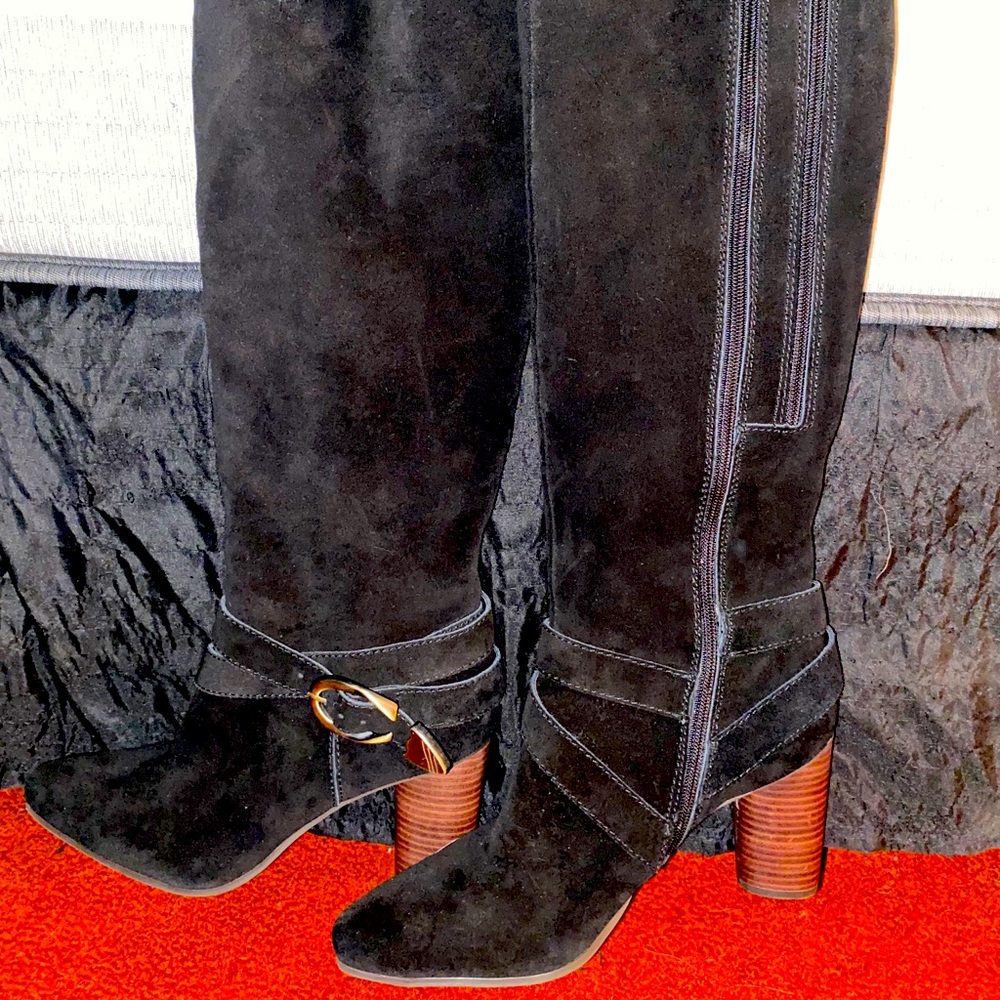 High heel knee high boots